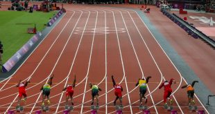 An image of a competitor in 7 track events