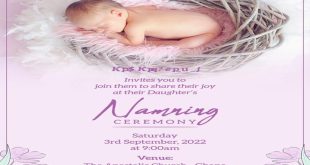 naming ceremony invites