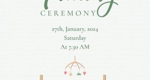 invitation card for naming ceremony