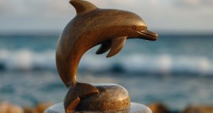 bronze dolphin statue